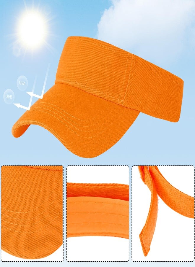 Marrywindix 5 Pieces of Orange Sport Wear Athletic Visor Sun Sports Visor Hat Visor Adjustable Cap for Women and Men (One Size) - Image 4